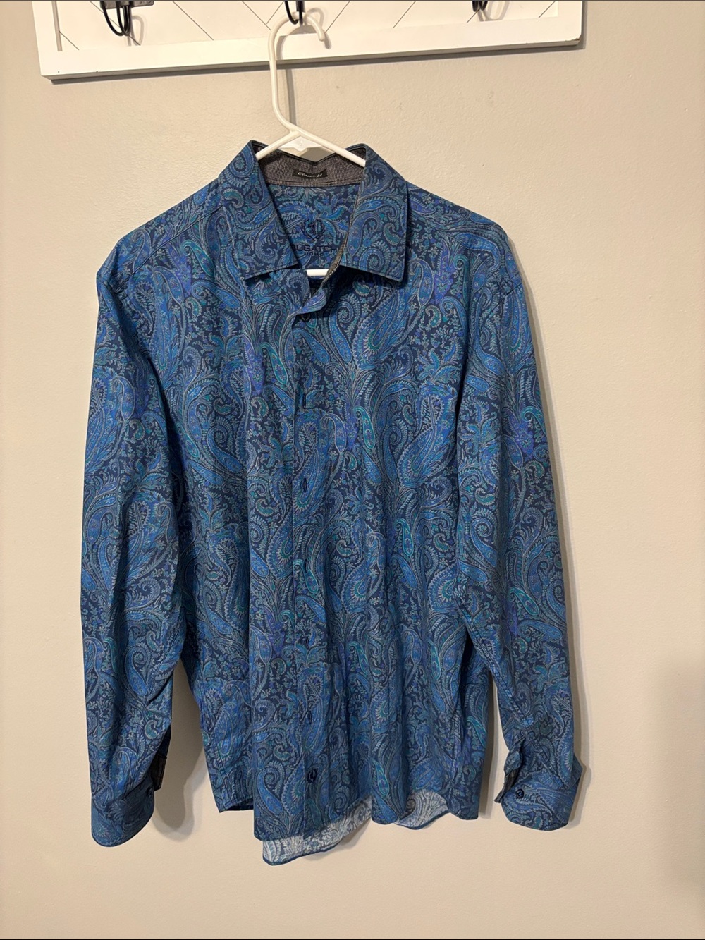 Bugatchi Blue Paisley Button-Up Shirt